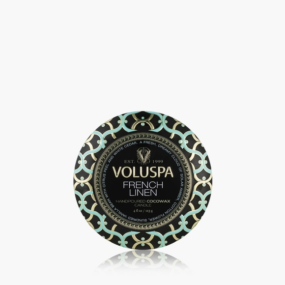 Voluspa French Linen Mini Tin Candle - Picture 2 of 10